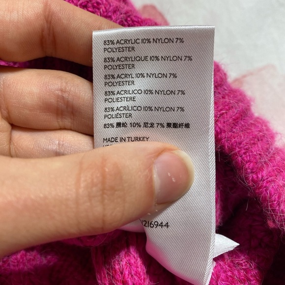 Anthropologie Payton Cable-Knit Pullover Quarter Zip Pink Sweater Size Large - Picture 9 of 12